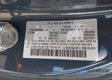 2020 Mazda Mx-5 Miata Club z USA, uszkodzony, nr VIN JM1NDAC73L0410126